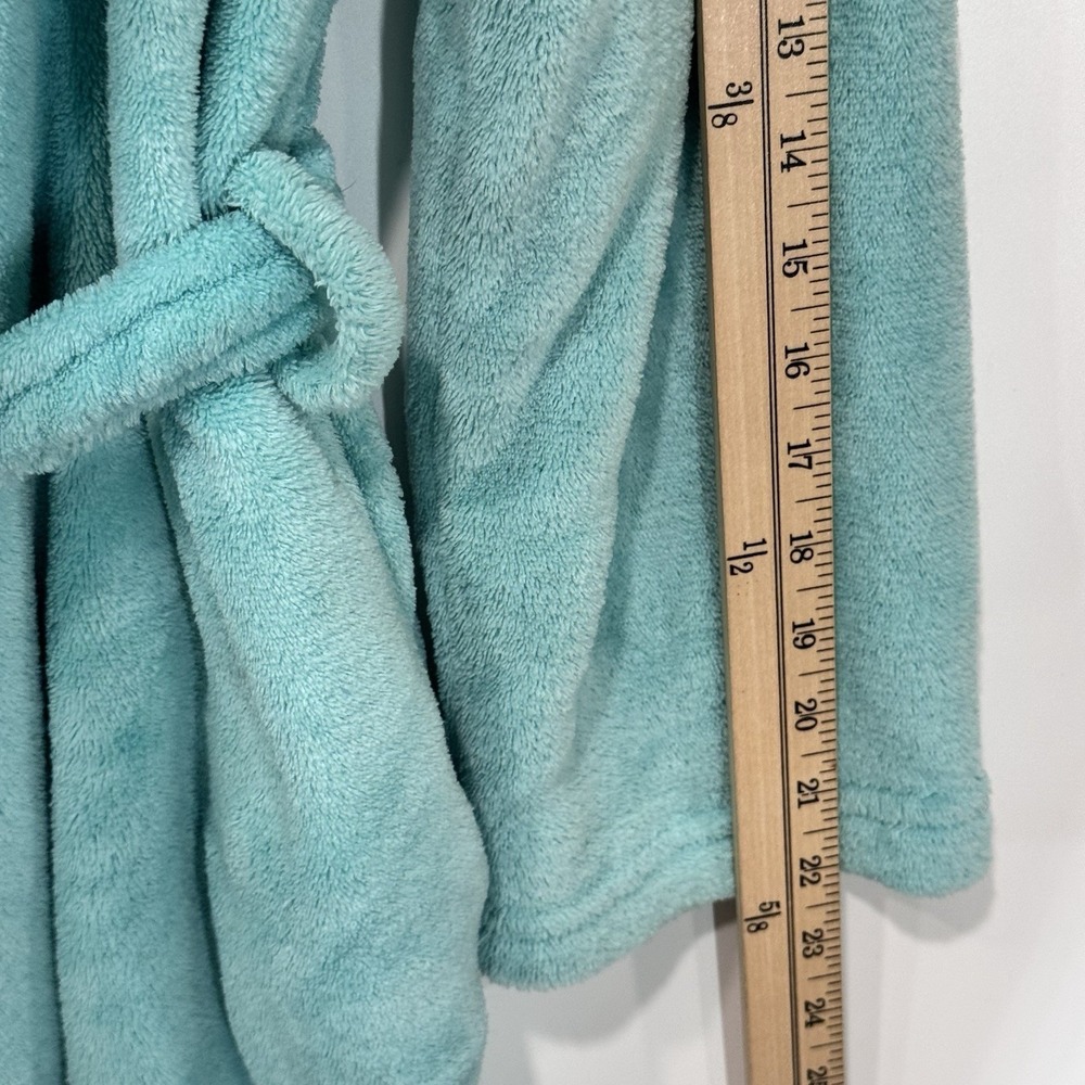 Vintage Aegean Apparel Spa Robe Womens One Size Blue Plush Fleece Quiet Luxury - Picture 9 of 11